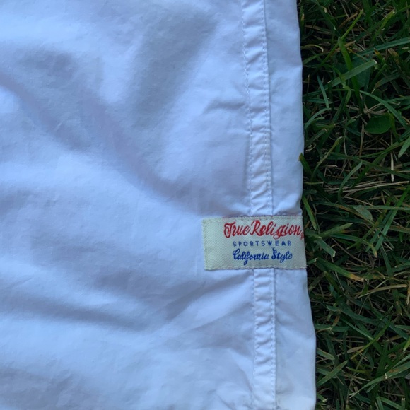 TRUE RELIGION Men's Short Sleeve Big T Western Shirt Optic White Button Up SZ XL - Picture 15 of 16